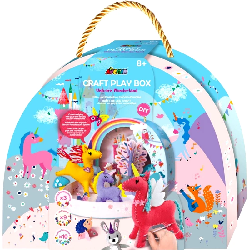Avenir Avenir Craft Play Box Unicorn Wonderland Κουτί Χειροτεχνίας για Παιδιά από 8 Ετών για Εύκολη Μεταφορά & Ατελείωτο Δημιουργικό Παιχνίδι με θέμα τους Μονόκερους της Χώρας των Θαυμάτων 8+ Years 1 Τεμάχιο, Κωδ 60823