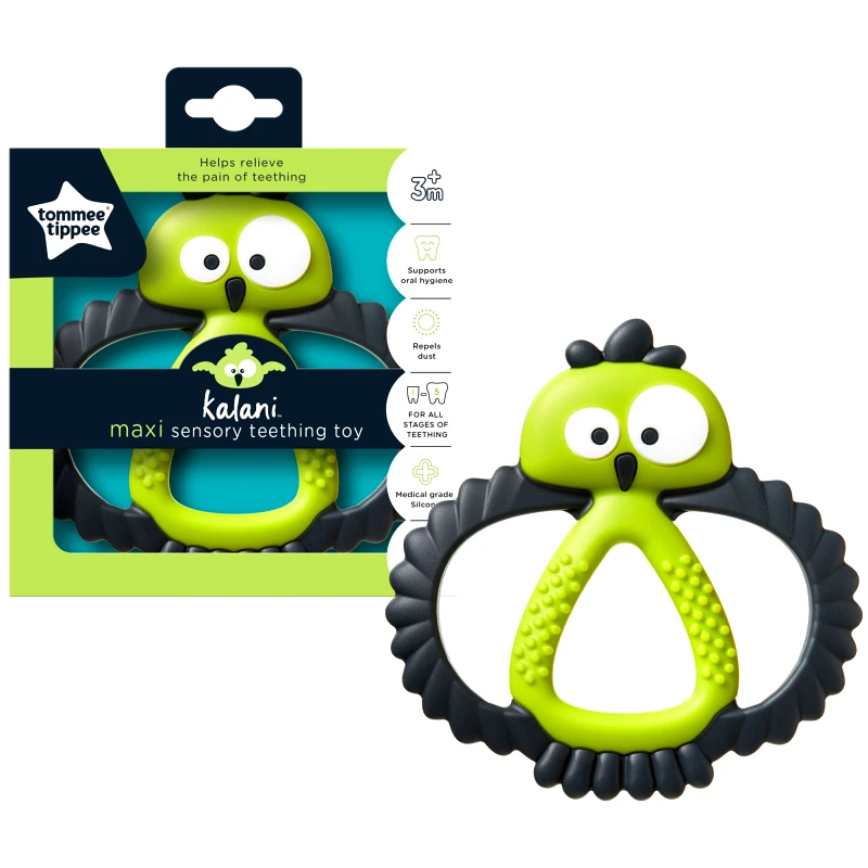 Tommee Tippee Tommee Tippee Kalany Maxi Sensory Teething Toy Κωδ 436480 Μεγάλο Μασητικό Παιχνίδι Κουκουβάγια 3m+ Πράσινο 1 Τεμάχιο
