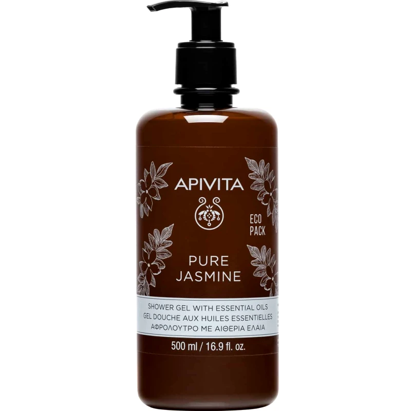 Apivita Apivita Pure Jasmine Shower Gel Ενυδατικό Αφρόλουτρο με Αιθέρια Έλαια & Άρωμα Γιασεμιού 500ml