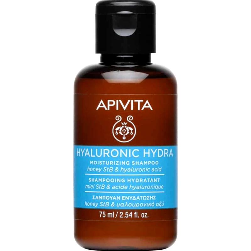 Apivita Apivita Hyaluronic Hydra Moisturizing Shampoo with Hyaluronic Acid & Honey StB Travel Size Σαμπουάν Ενυδάτωσης Καθημερινής Χρήσης με Υαλουρονικό Οξύ & Μέλι 75ml