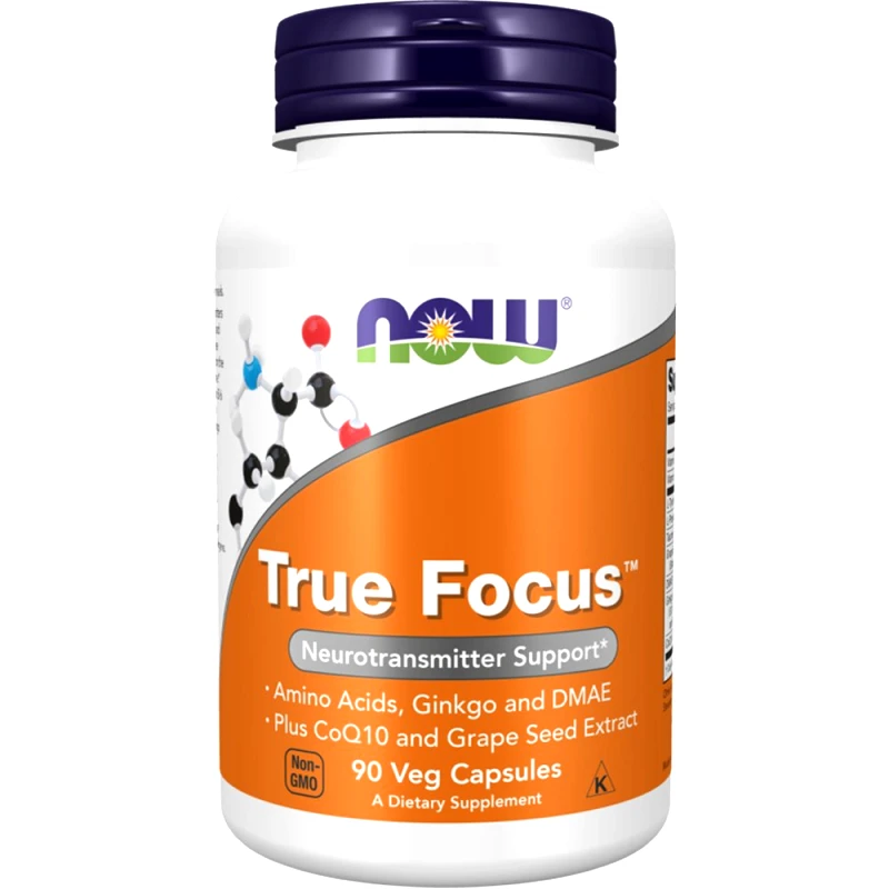 Now Now Foods True Focus Συμπλήρωμα Διατροφής Βιταμινών Αμινοξέων, Εκχυλίσματος Βοτάνων & Συνενζύμου Q10 για Διανοητική Οξύτητα, Εγρήγορση & Ενίσχυση της Μνήμης 90 Veg.caps
