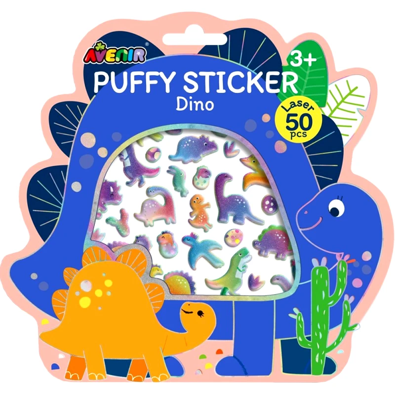 Avenir Avenir Puffy Sticker Διασκεδαστικά Τρισδιάστατα Αυτοκόλλητα Δεινοσαύρων για Παιδιά από 3 Ετών 3+ Years 50 Τεμάχια, Κωδ 60841 - Dino