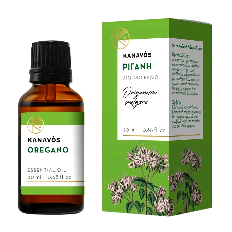 Syndesmos Group Kanavos Oregano Essential Oil Αιθέριο Έλαιο για Φυσικό Αρωματισμό του Χώρου, Κατάλληλο για Εισπνοές που Προσφέρει Χαλάρωση & Ευεξία 20ml - Ρίγανη