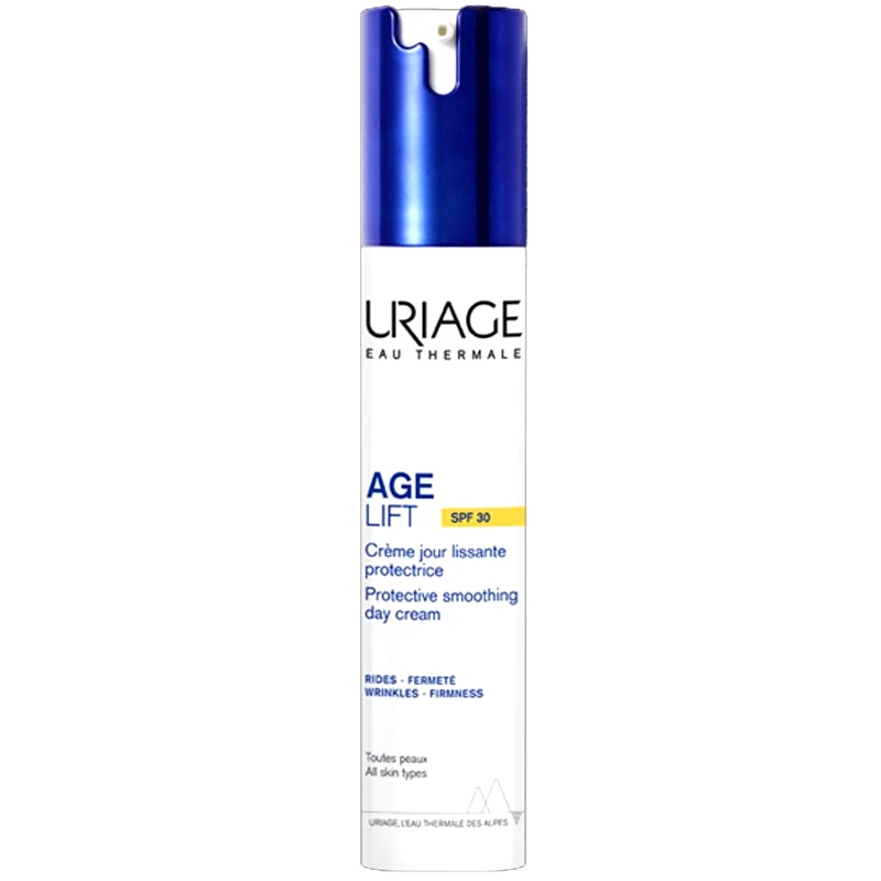 Uriage Uriage Age Lift Protective Smoothing Day Cream Spf30 Αντιρυτιδική, Αντηλιακή Κρέμα Προσώπου Ημέρας Υψηλής Προστασίας για Σφριγηλότητα & Προστασία από τη Φωτογήρανση, Κατάλληλη για Όλους τους Τύπους Επιδερμίδας 40ml