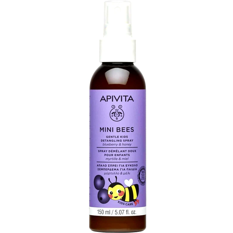 Apivita Apivita Mini Bees Detangling Spray 2 Years+ Παιδικό Spray Μαλλιών για Εύκολο Ξεμπέρδεμα με Μύρτιλλο & Μέλι 150ml