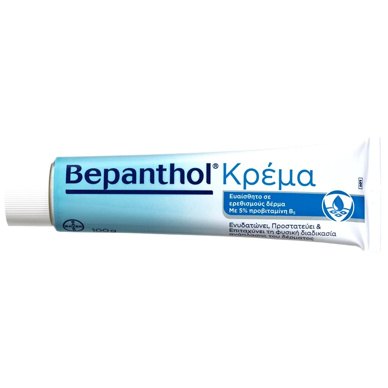 Bepanthol Bepanthol Κρέμα για το Ευαίσθητο σε Ερεθισμούς Δέρμα, Ενυδατώνει, Προστατεύει & Επιταχύνει τη Φυσική Διαδικασία Ανάπλασης του Δέρματος με Προβιταμίνη B5, 100g