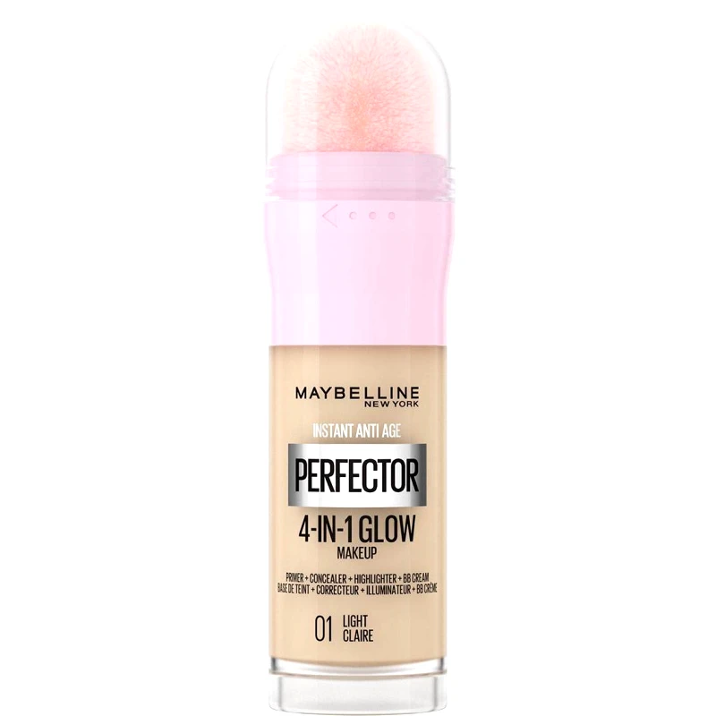 MAYBELLINE Maybelline Instant Anti-Age Perfector 4-in-1 Glow Makeup Πολυχρηστικό Makeup για Λαμπερή Επιδερμίδα με Σφουγγαράκι 20ml - 01 Light