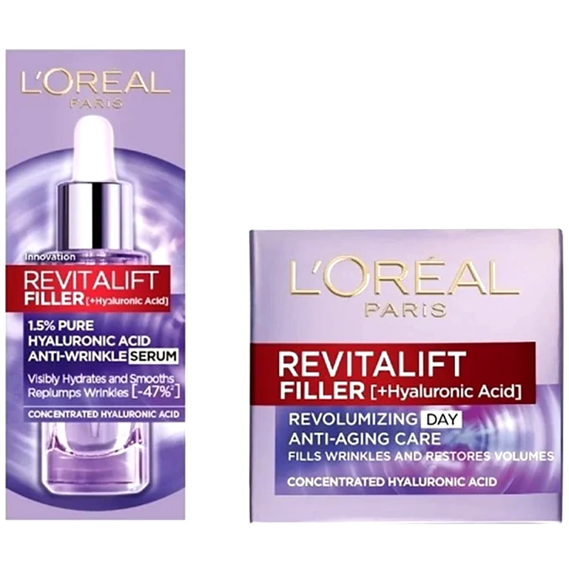 Loreal Paris L'oreal Paris Πακέτο Προσφοράς Revitalift Filler Day Cream 50ml & Revitalift Filler Dropper Αντιρυτιδικός Ορός 30ml