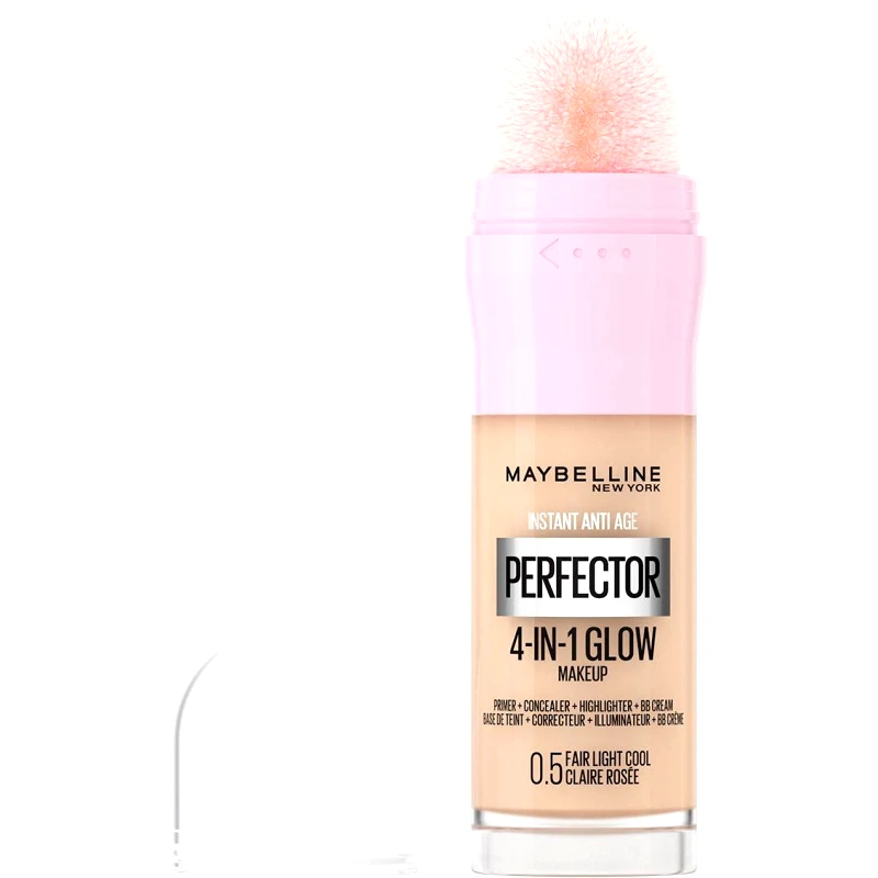 MAYBELLINE Maybelline Instant Anti-Age Perfector 4-in-1 Glow Makeup Πολυχρηστικό Makeup για Λαμπερή Επιδερμίδα με Σφουγγαράκι 20ml - 0.5 Fair Light Cool
