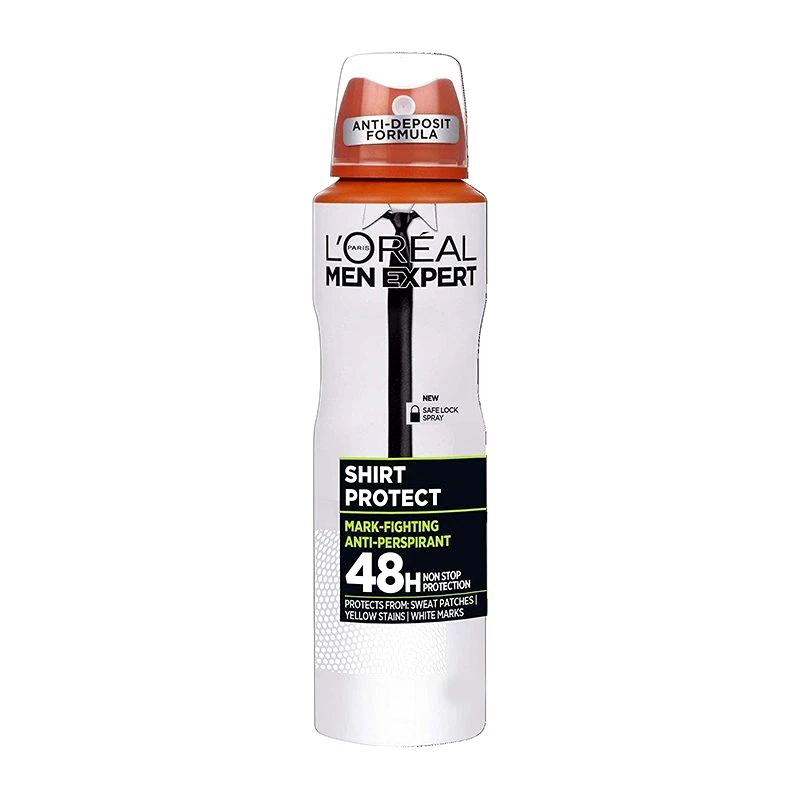 Loreal Paris L'oreal Paris Men Expert Shirt Protect Spray Ανδρικό Αποσμητικό Spray 48ωρης Προστασίας Ενάντια στα Λευκά, Κίτρινα Σημάδια 150ml
