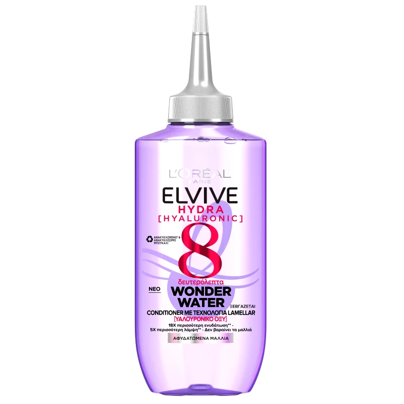 Loreal Paris L'oreal Paris Elvive Hydra Hyaluronic Wonder Water Υγρή Μαλακτική Κρέμα με Υαλουρονικό Οξύ για Άμεση Ενυδάτωση 200ml