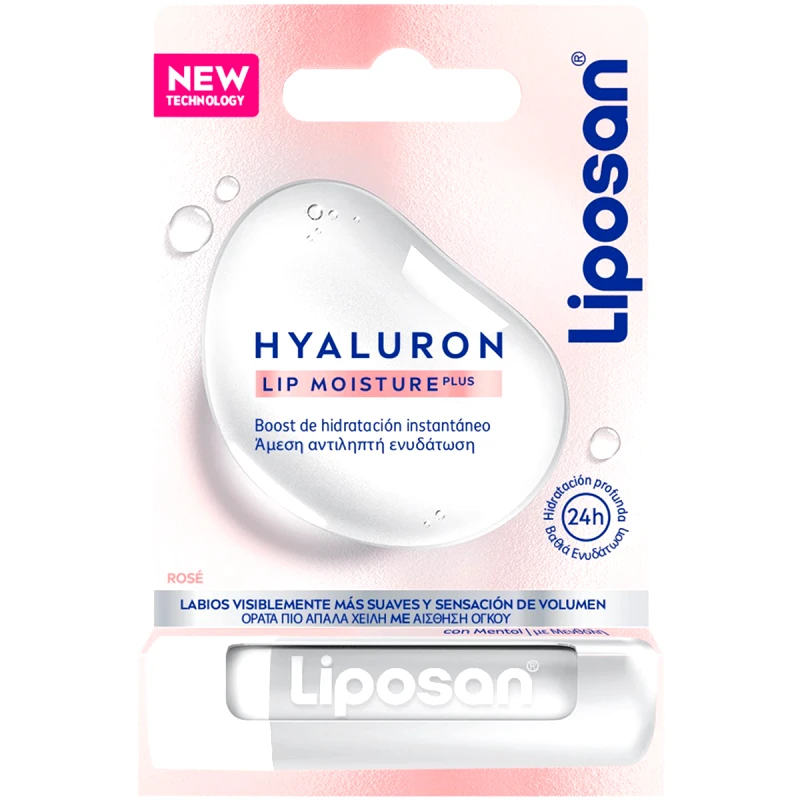 Liposan Liposan Hyaluron Lip Moisture Plus Rose Περιποιητικό Βάλσαμο Χειλιών 24ωρης Ενυδάτωσης με Υαλουρονικό Οξύ 5.2g