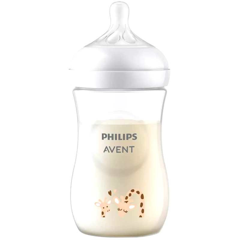 Philips Avent Philips Avent Natural Response Bottle 1m+ Μπιμπερό Πολυπροπυλενίου με Θηλή Σιλικόνης Ροής 3 Οπών Καμηλοπάρδαλη 260ml, Κωδ SCY903/66