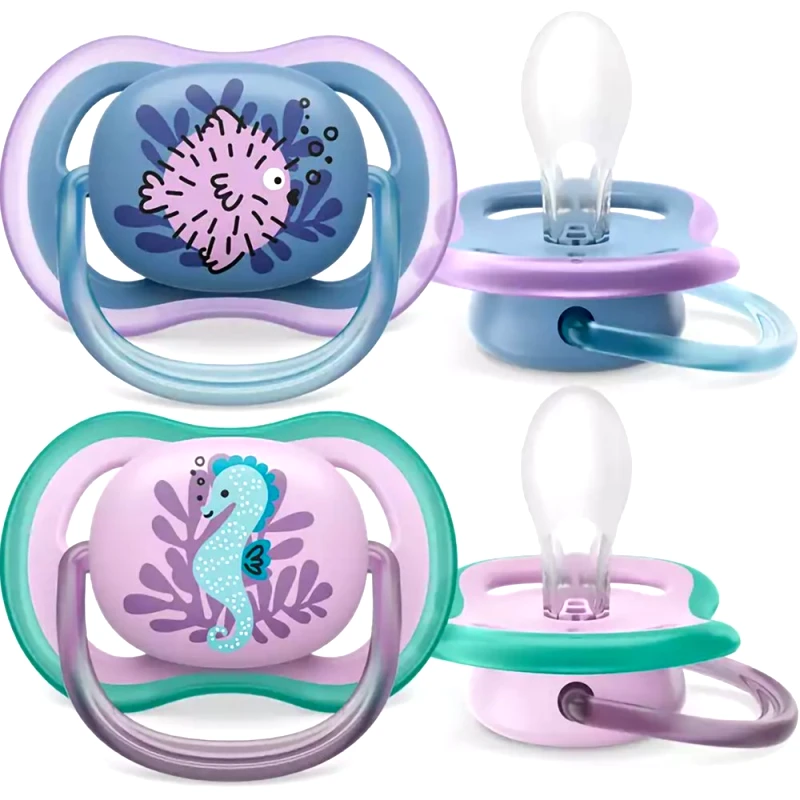 Philips Avent Philips Avent Ultra Air Silicone Soother 6-18m Μπλε - Λιλά Ορθοδοντική Πιπίλα Σιλικόνης με Μεγάλες Οπές για να Αναπνέει το Δέρμα του Μωρού 2 Τεμάχια, Κωδ SCF085/61