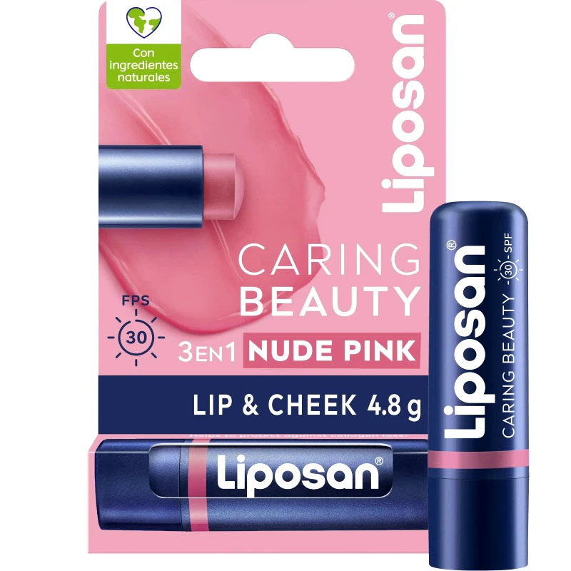 Liposan Liposan Caring Beauty Lip & Cheek Spf30 Βάλσαμο με Χρώμα για Χείλη & Μάγουλα με Υψηλό Δείκτη Προστασίας 4.8g - Nude Pink