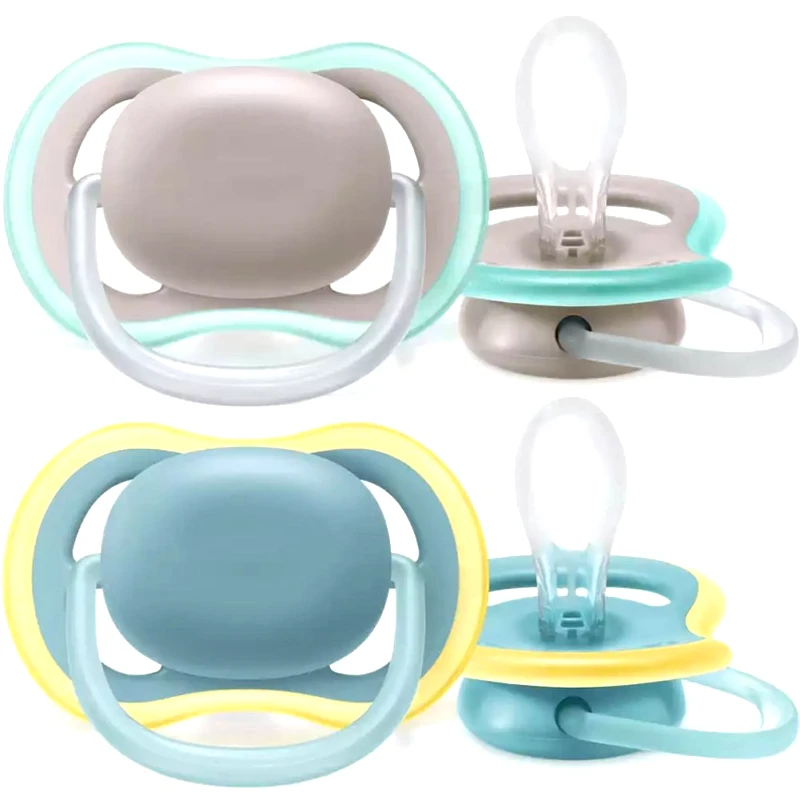 Philips Avent Philips Avent Ultra Air Silicone Soother 18m+ Γκρι - Γαλάζιο Ορθοδοντική Πιπίλα Σιλικόνης με Μεγάλες Οπές για να Αναπνέει το Δέρμα του Μωρού 2 Τεμάχια, Κωδ SCF349/01