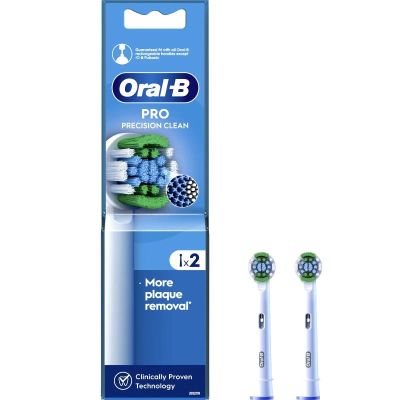 Oral-B Oral-B Pro Precision Clean Medium Electric Toothbrush Head White Ανταλλακτικές Κεφαλές Ηλεκτρικής Οδοντόβουρτσας για Αφαίρεση της Πλάκας, με Μεσαίας Σκληρότητας Ίνες & Ένδειξη Αντικατάστασης Κεφαλής 2 Τεμάχια