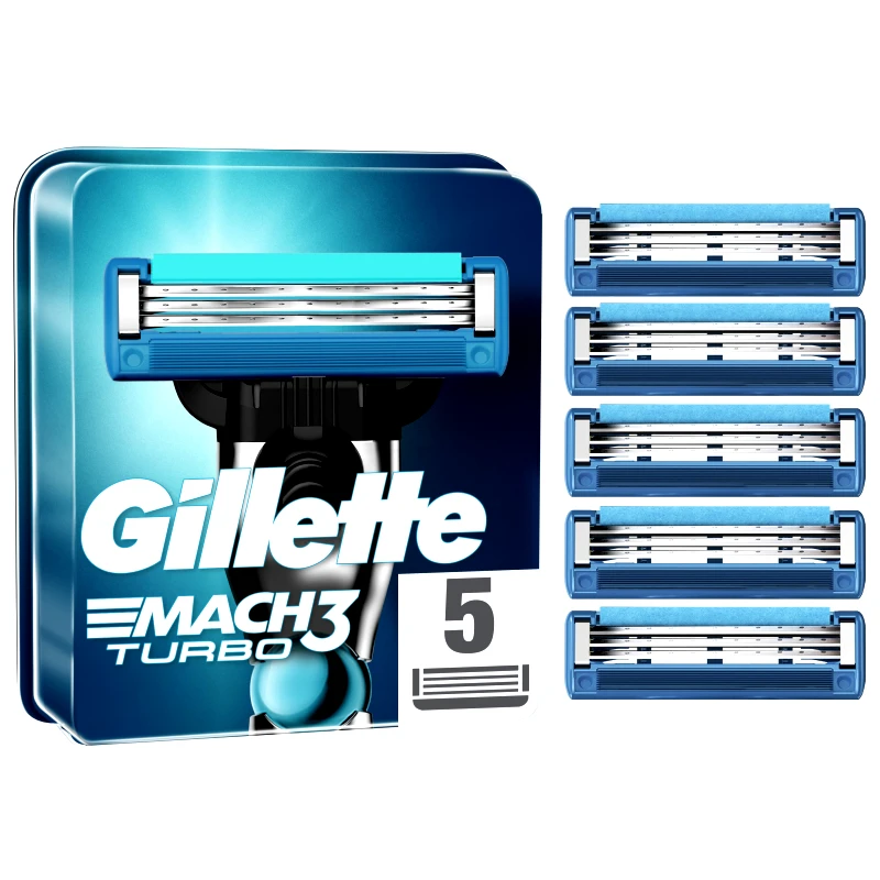 Gillette Gillette Mach3 Turbo Ανταλλακτικά Ξυραφάκια Αντρικά 5 Τεμάχια