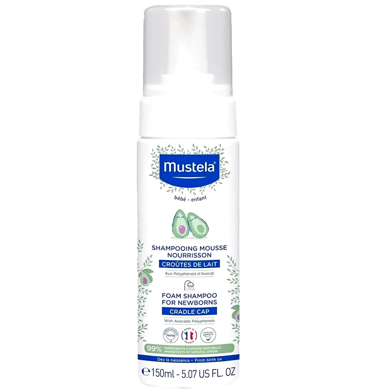 Mustela Mustela Cradle Cap Baby Foam Shampoo Σαμπουάν σε Μορφή Αφρού για τη Νινίδα 150ml