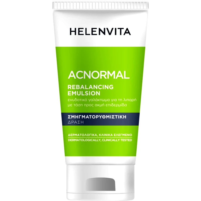 ΦΑΡΜΕΞ Helenvita ACNormal Rebalancing Emulsion Ενυδατικό Γαλάκτωμα Προσώπου για τη Λιπαρή - Τάση προς Ακμή Επιδερμίδα με Σμηγματορυθμιστική Δράση 60ml