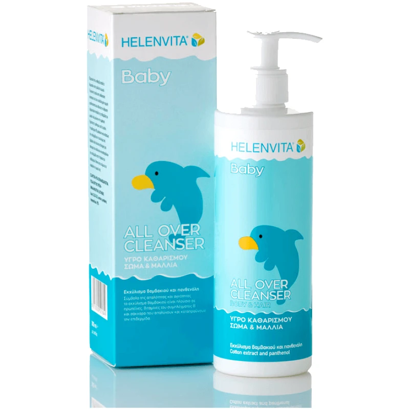 ΦΑΡΜΕΞ Helenvita Baby All Over Cleanser Καθαρίζει Απαλά Το Δερματάκι Και Τα Μαλλιά Του Μωρού 300ml