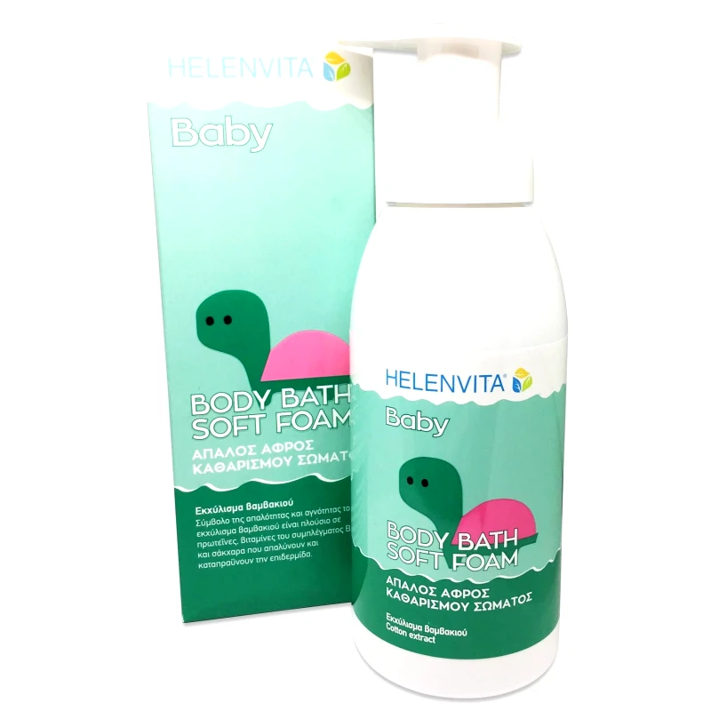 ΦΑΡΜΕΞ Helenvita Baby Body Bath Soft Foam Βρεφικός Ήπιος Αφρός Καθαρισμού Σώματος 400ml