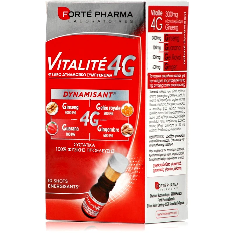 FORTE PHARMA Forte Pharma Energy Vitalite 4G Τονωτικό Δυναμωτικό Διεγερτικό 10 amp