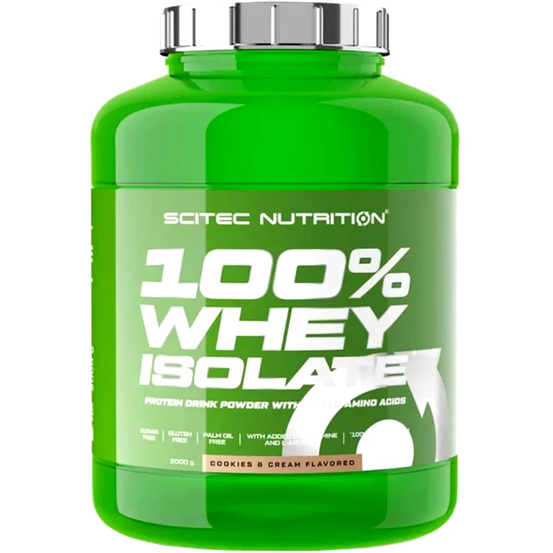 Scitec Nutrition Scitec Nutrition 100% Whey Isolate Συμπλήρωμα Διατροφής Πρωτεΐνης Γάλακτος με Προσθήκη Αμινοξέων 2000g - Cookies & Cream