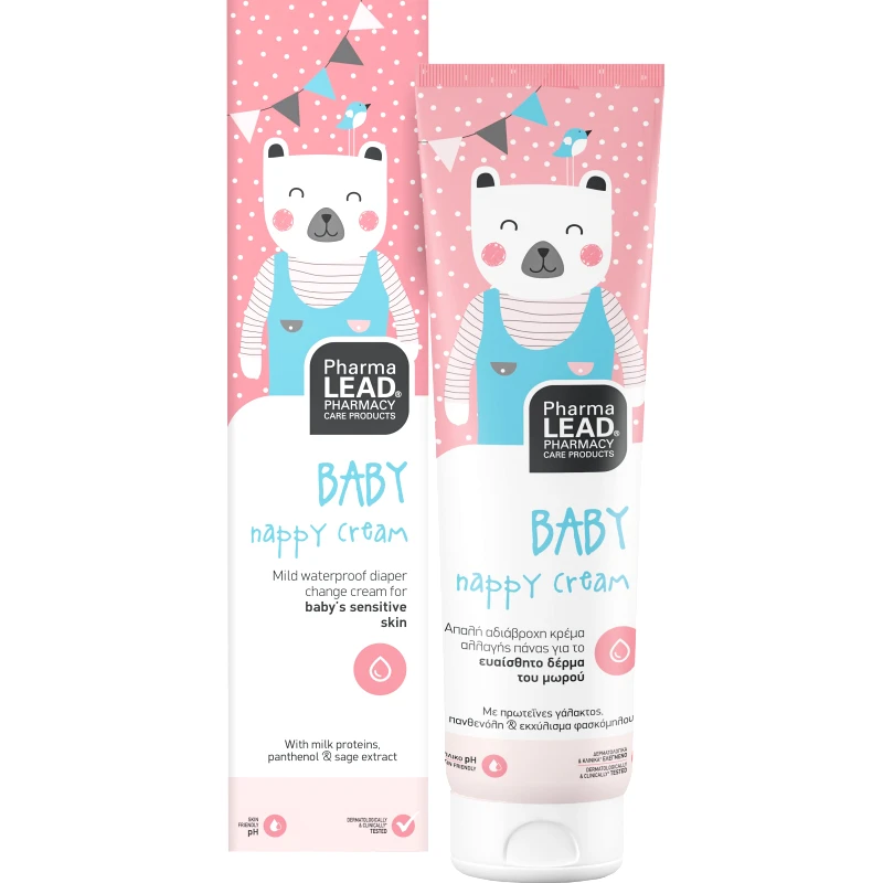 PharmaLead Pharmalead Baby Nappy Cream Απαλή Αδιάβροχη Κρέμα Αλλαγής Πάνας για το Ευαίσθητο Δέρμα του Μωρού 150ml