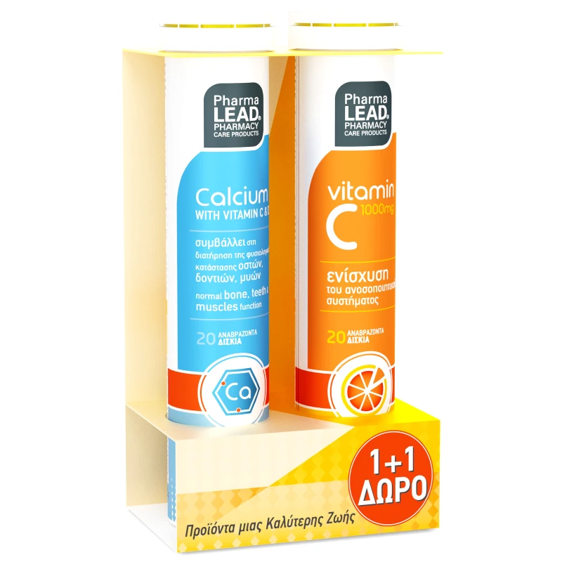 PharmaLead Pharmalead Πακέτο Προσφοράς Calcium 20 Effer.tabs & Δώρο Vitamin C 1000mg 20 Effer.tabs