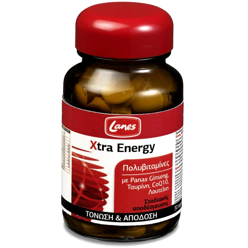 Lanes Lanes Xtra Energy Πολυβιταμίνες για Ενέργεια Τόνωση και Πνευματική Διαύγεια 30tabs
