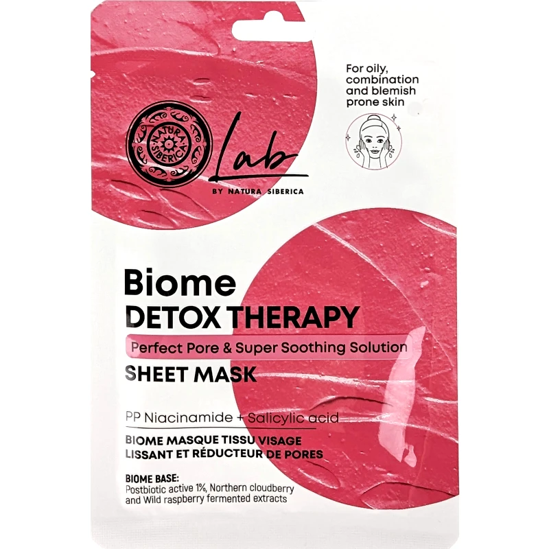 Natura Siberica Natura Siberica Bione Detox Therapy Sheet Mask Καταπραϋντική Υφασμάτινη Μάσκα Προσώπου Κατά των Ατελειών 25g