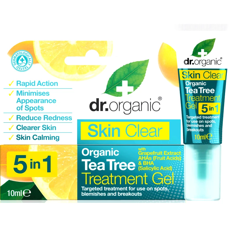 Dr Organic Dr Organic Skin Clear Organic Tea Tree Treatment Gel, Μειώνει τις Κηλίδες & τα Μαύρα Στίγματα 10ml