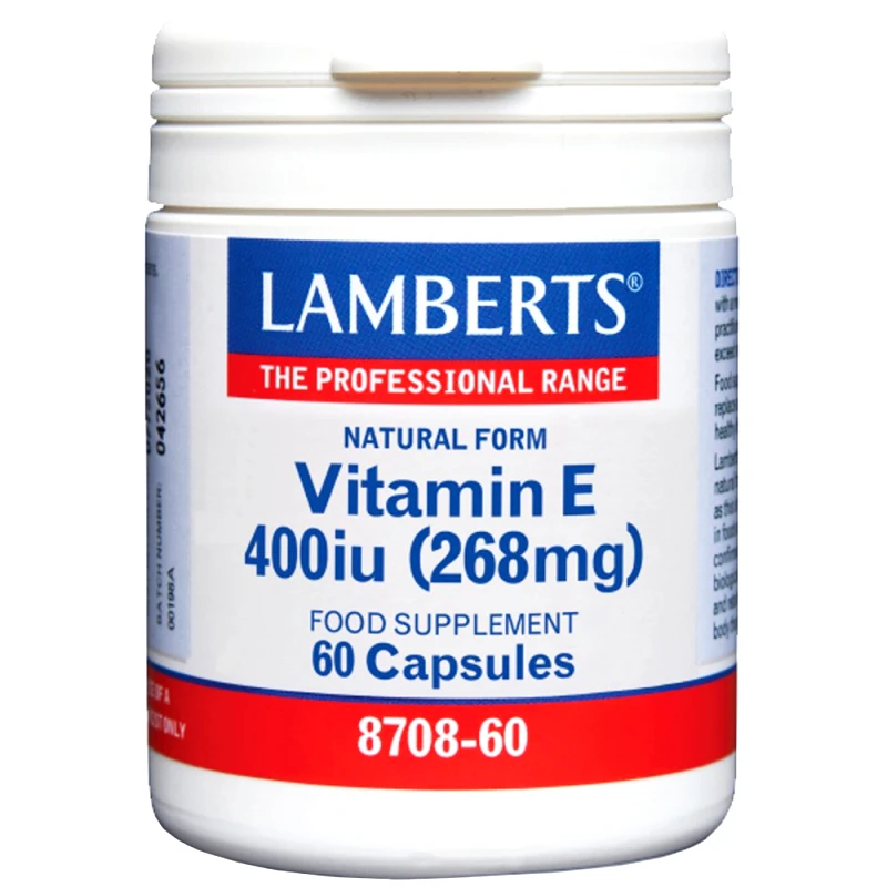 Lamberts Lamberts Natural Form Vitamin E 400iu, 60caps,Συμπλήρωμα Διατροφής με Βιταμίνη Ε σε Φυσική Μορφή για Αντιοξειδωτική Δράση