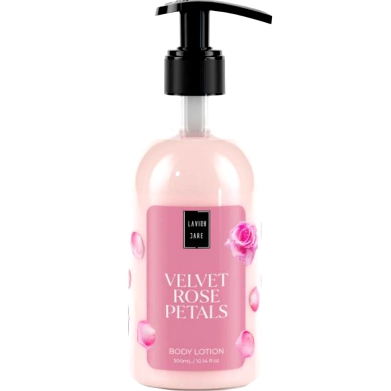Lavish Care Lavish Care Body Lotion Velvet Rose Petal Ενυδατική Κρέμα Σώματος με Ευχάριστο Άρωμα Τριαντάφυλλο με Αντλία 300ml 