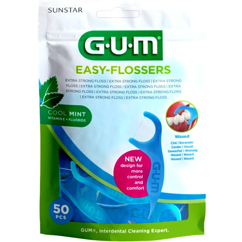 Gum Gum Easy Flossers Οδοντικό Νήμα με Γεύση Μέντας 50 Τεμάχια