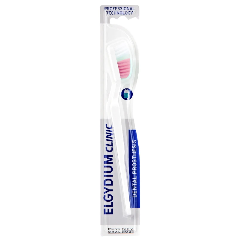 Pierre Fabre Oral Care Elgydium Clinic Dental Prosthesis Οδοντόβουρτσα Σχεδιασμένη για την Καθημερινή Φροντίδα των Τεχνητών Οδοντοστοιχιών 1 Τεμάχιο