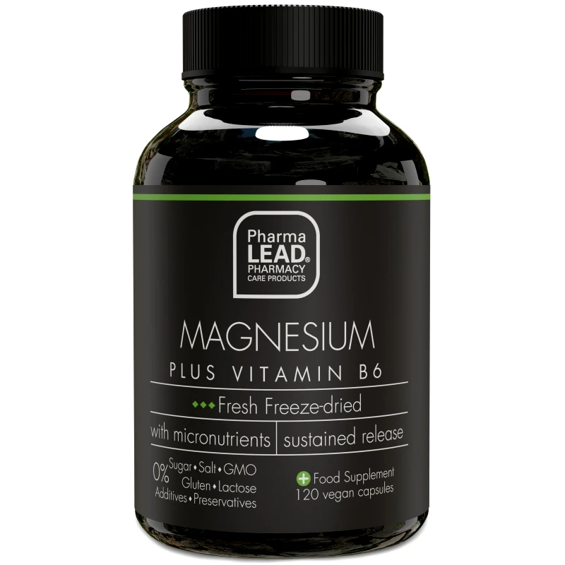 PharmaLead Pharmalead Black Range Magnesium Plus Vitamin B6 Συμπλήρωμα Διατροφής για την Ομαλή Λειτουργία Μυών & Νευρικού Συστήματος 120veg.caps