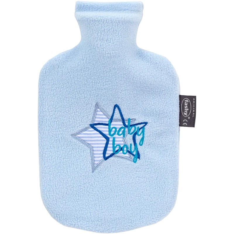 Fashy Fashy Kids Hot Water Bottle With Cover Baby Boy 800ml Παιδικό Μπουκάλι Ζεστού Νερού με Υφασμάτινο Κάλυμμα 1 Τεμάχιο