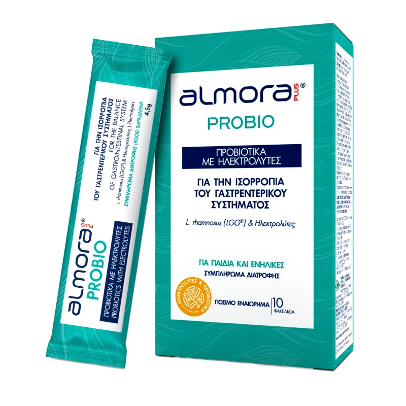 Almora Plus Almora Plus Probio Συμπλήρωμα Διατροφής Προβιοτικών με Ηλεκτρολύτες για την Ισορροπία του Γαστρεντερικού Συστήματος 10 Oral.Sach