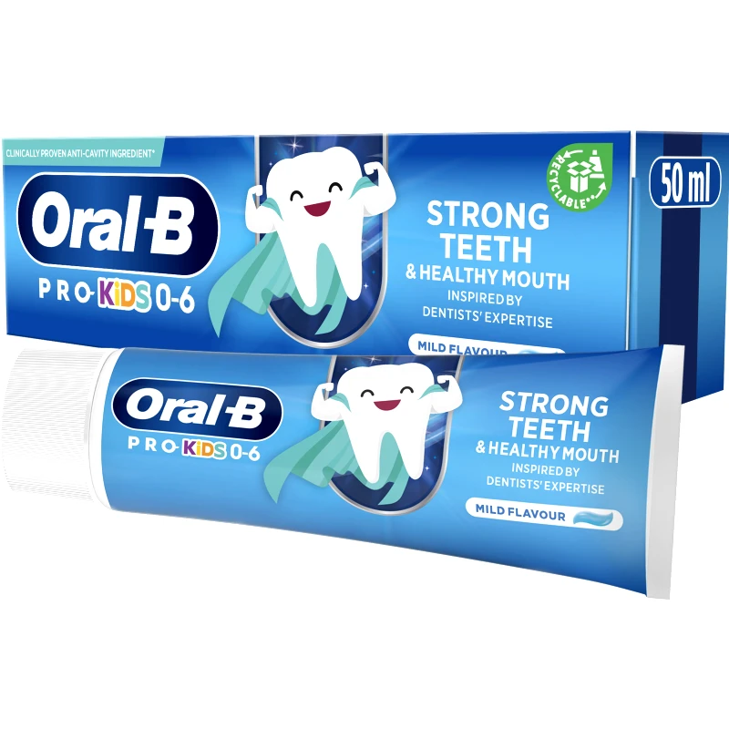 Oral-B Oral-B Pro Kids 0-6 Years Toothpaste Παιδική Οδοντόκρεμα για Υγιή & Δυνατά Δόντια με Απαλή Γεύση Μέντας 50ml