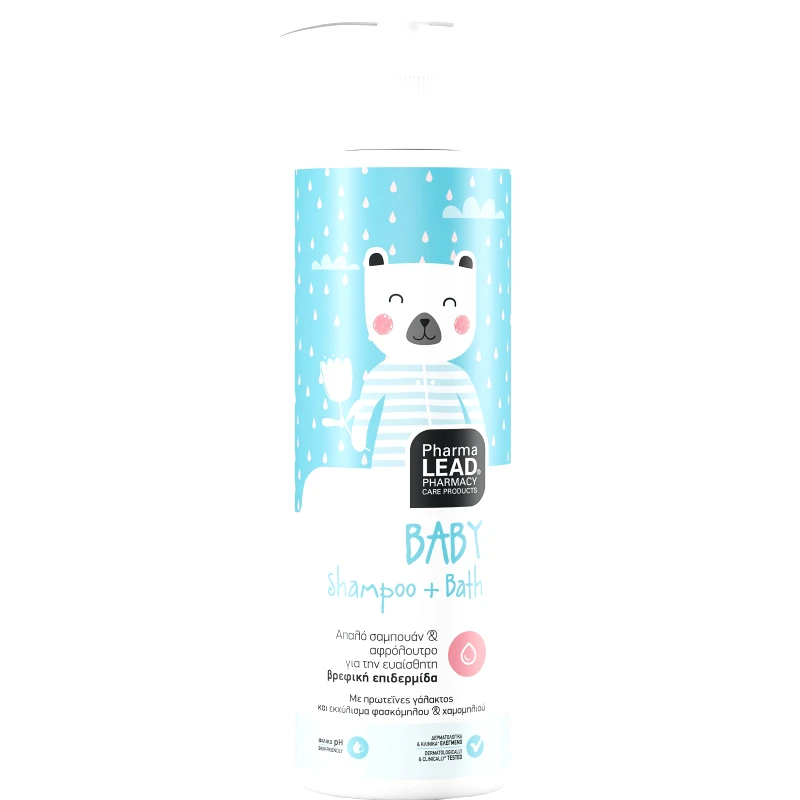 PharmaLead Pharmalead Baby Shampoo & Bath Βρεφικό Σαμπουάν - Αφρόλουτρο με Πρωτεΐνες Γάλακτος & Εκχύλισμα Φασκόμηλου & Χαμομηλιού 500ml