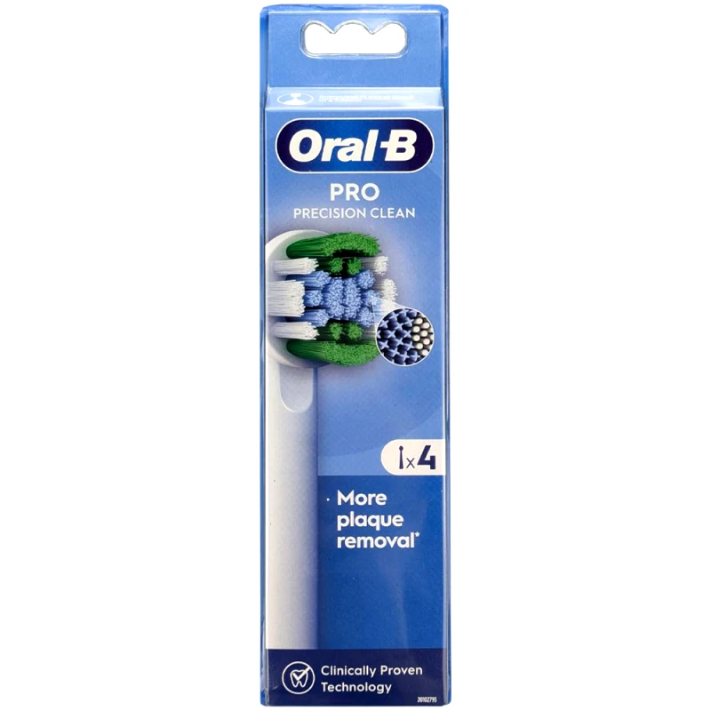 Oral-B Oral-B Pro Precision Clean Medium Electric Toothbrush Head White Ανταλλακτικές Κεφαλές Ηλεκτρικής Οδοντόβουρτσας για Αφαίρεση της Πλάκας, με Μεσαίας Σκληρότητας Ίνες & Ένδειξη Αντικατάστασης Κεφαλής 4 Τεμάχια