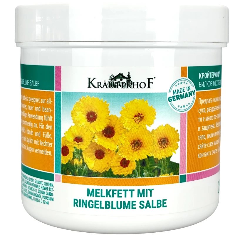 Krauterhof Krauterhof Calendula Salve for Face & Body Ενυδατική Αλοιφή Καλέντουλας με Καταπραϋντική Δράση Κατά των Ερεθισμών, Κατάλληλη για Ξηρή, Σκληρή & Σκασμένη Επιδερμίδα 250ml