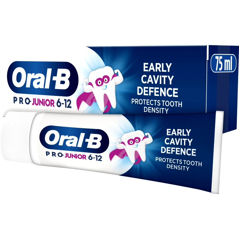 Oral-B Oral-B Pro Junior 6-12 Years Toothpaste Παιδική Οδοντόκρεμα με Κατάλληλη Περιεκτικότητα σε Φθόριο & Απαλή Γεύση Μέντας 75ml