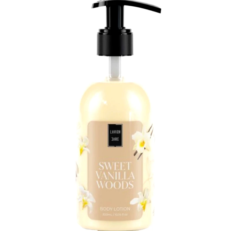 Lavish Care Lavish Care Sweet Vanilla Woods Body Lotion Ενυδατική Κρέμα Σώματος Ευχάριστο Άρωμα Βανίλια με Αντλία 300ml