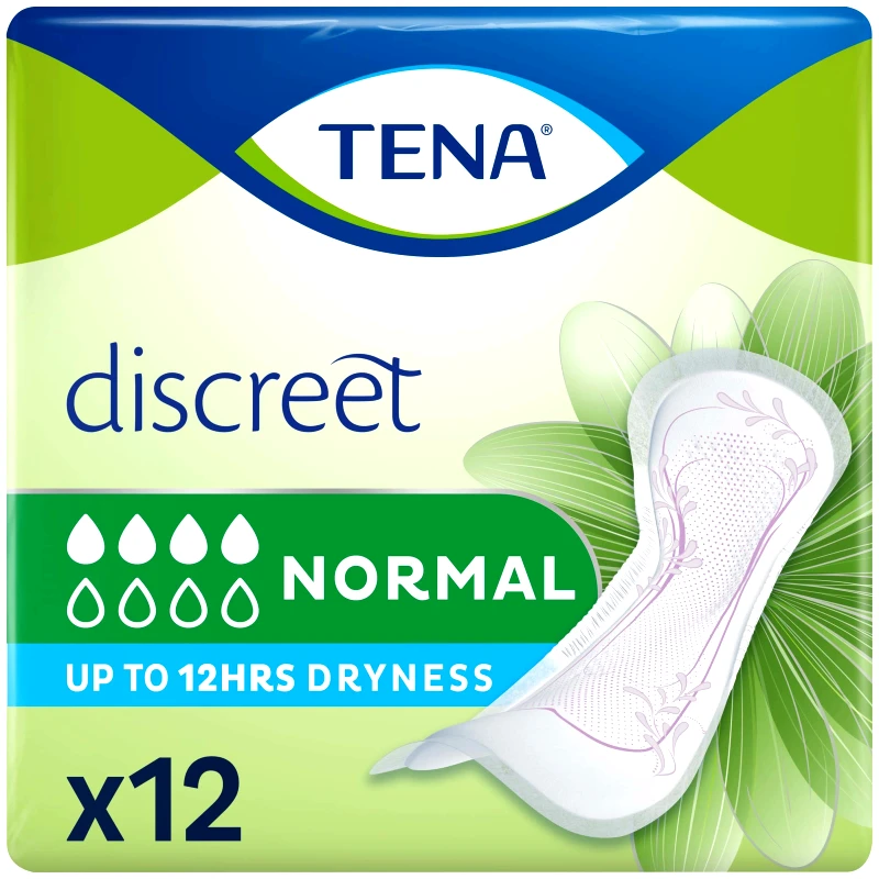 Tena Tena Discreet Normal Σερβιέτα για Μέτρια Μορφής Ακράτεια 12 Τεμάχια