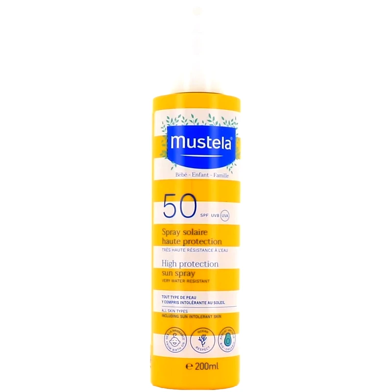 Mustela Mustela Bebe High Protection Sun Spray Spf50 Βρεφικό Αντηλιακό Γαλάκτωμα Προσώπου Σώματος Υψηλής Προστασίας 200ml