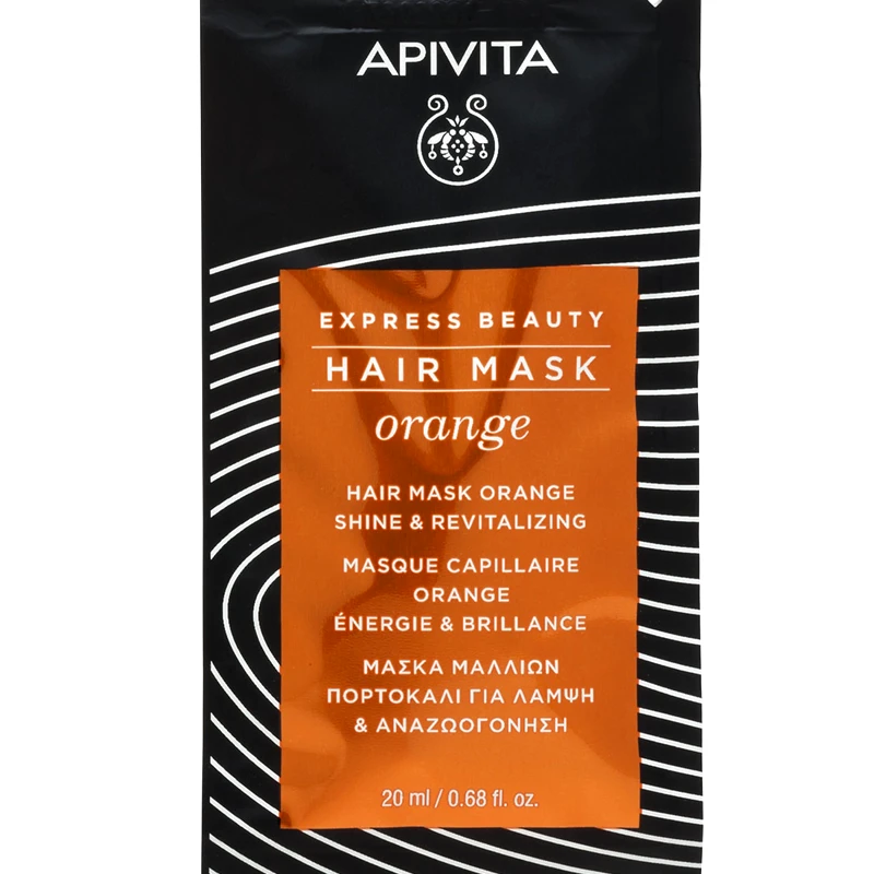 Apivita Apivita Express Beauty Hair Mask Orange Shine & Revitalizing Μάσκα Μαλλιών με Πορτοκάλι για Λάμψη & Αναζωογόνηση 20ml