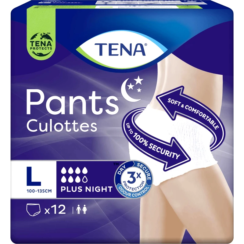 Tena Tena Pants Plus Night Unisex Απορροφητικά Εσώρουχα για Βαριά Μορφή Ακράτειας 12 Τεμάχια - Large 100-135cm